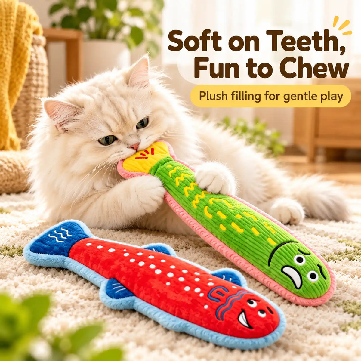Cat Kicker Toy with Catnip – Interactive Fish Toy for Shy Cats