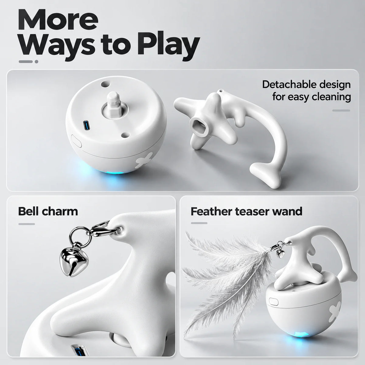 Fish Bone Slow-Roll Ball Cat Toy for Older Cats