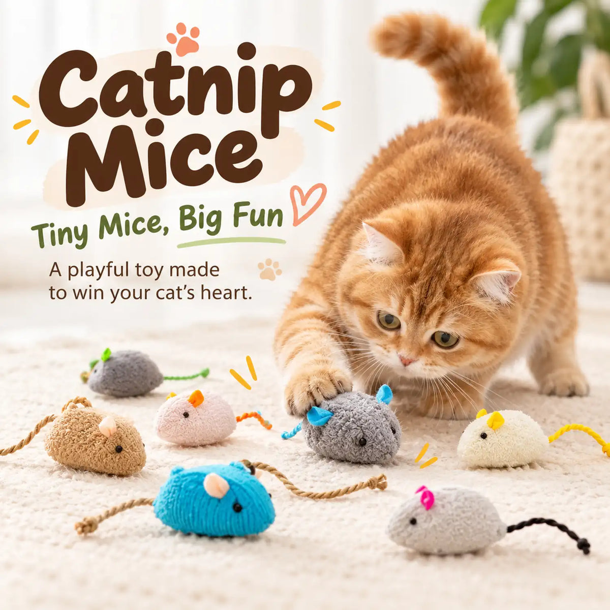 Catnip Mouse Toy for Cats