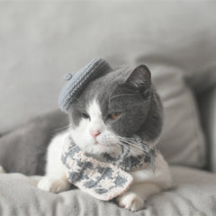 Artist Beret & Plaid Scarf Set