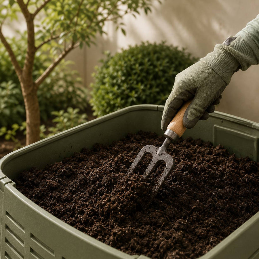 Finished mature compost for ornamental plants