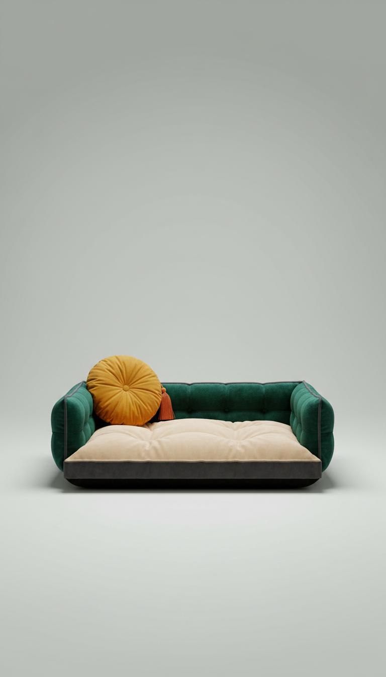 Velvet pet lounge bed