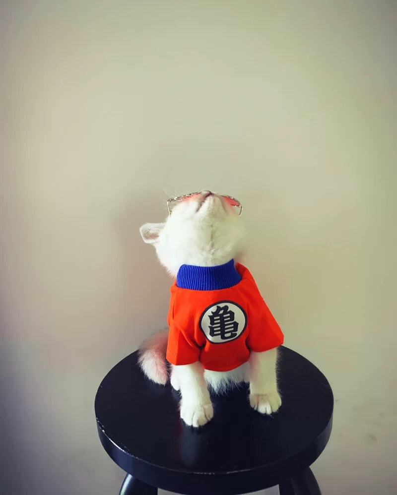 Goku Cat Costume – Dragon Ball Pet Cosplay T-Shirt