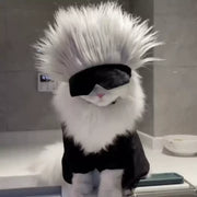 Gojo Satoru Katzenkostüm Perücke & Augenbinde – Jujutsu Kaisen Haustier Cosplay
