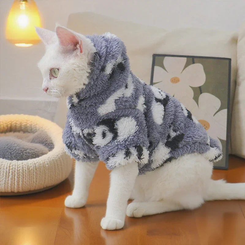 Pull en Fourrure Imprimé Panda pour Chat