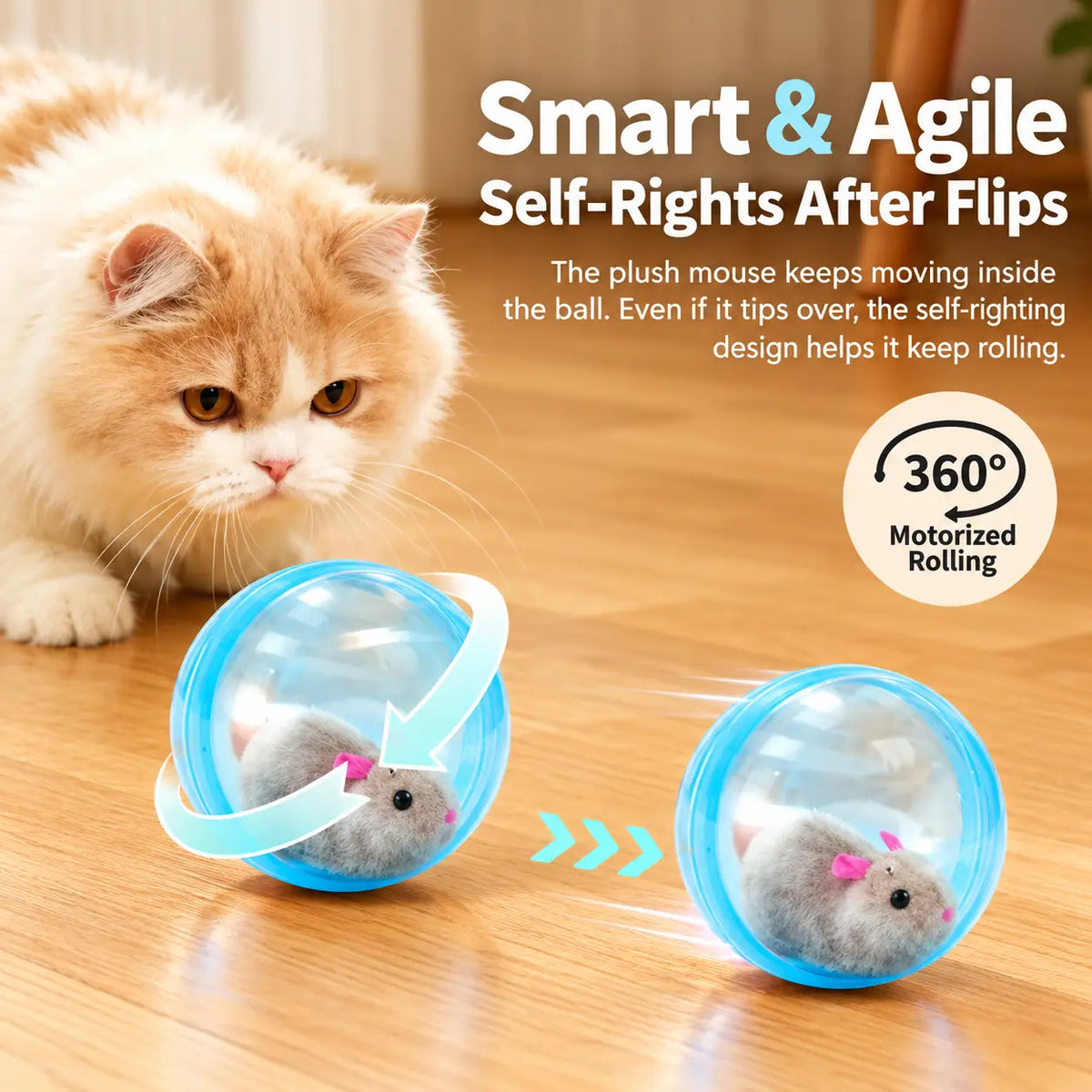 Interactive Rat Cat Toy – Automatic Moving Mouse Cat Chaser Toy for Indoor Cats